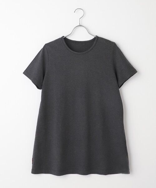 Mademoiselle NON NON / マドモアゼルノンノン Tシャツ | スーピマコンパクトグレース天竺 チュニック（ＴＯＰチャコール）