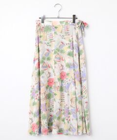 Mademoiselle NON NON / マドモアゼルノンノン ロング・マキシ丈スカート | レーヨンプリント　巻きフレアースカート【HAWAIIAN DAYS】