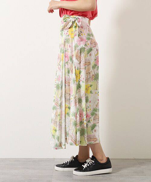 Mademoiselle NON NON / マドモアゼルノンノン ロング・マキシ丈スカート | レーヨンプリント　巻きフレアースカート【HAWAIIAN DAYS】 | 詳細3
