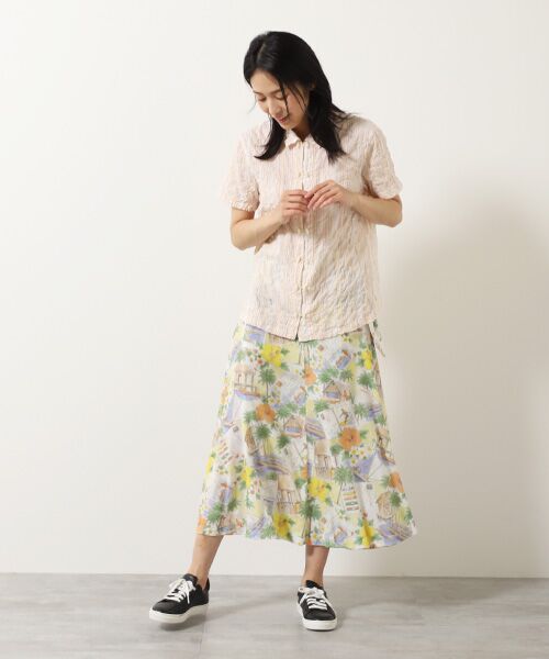 Mademoiselle NON NON / マドモアゼルノンノン ロング・マキシ丈スカート | レーヨンプリント　巻きフレアースカート【HAWAIIAN DAYS】 | 詳細16