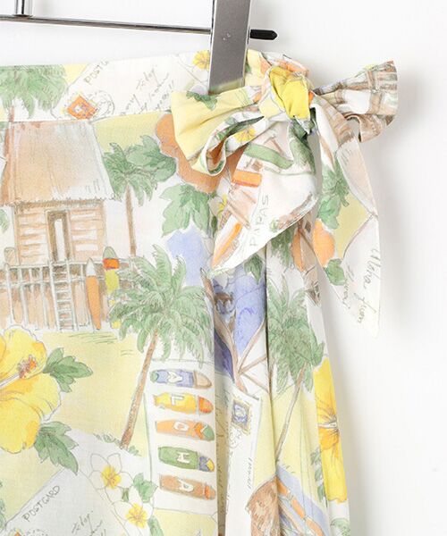 Mademoiselle NON NON / マドモアゼルノンノン ロング・マキシ丈スカート | レーヨンプリント　巻きフレアースカート【HAWAIIAN DAYS】 | 詳細11