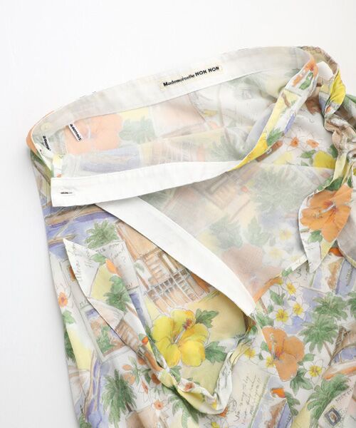 Mademoiselle NON NON / マドモアゼルノンノン ロング・マキシ丈スカート | レーヨンプリント　巻きフレアースカート【HAWAIIAN DAYS】 | 詳細13