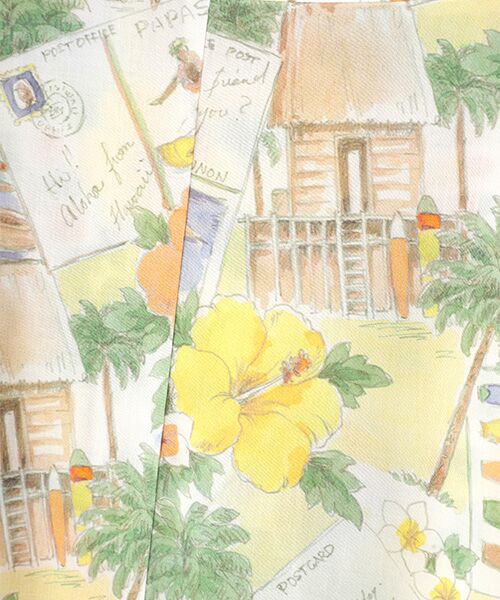 Mademoiselle NON NON / マドモアゼルノンノン ロング・マキシ丈スカート | レーヨンプリント　巻きフレアースカート【HAWAIIAN DAYS】 | 詳細14