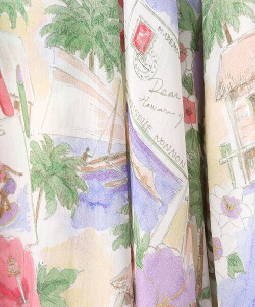 Mademoiselle NON NON / マドモアゼルノンノン ロング・マキシ丈スカート | レーヨンプリント　巻きフレアースカート【HAWAIIAN DAYS】 | 詳細17