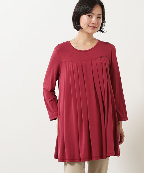 Mademoiselle NON NON / マドモアゼルノンノン チュニック | レーヨンテンセルTOPベア天竺　クルーネックチュニック【8分袖】 | 詳細8