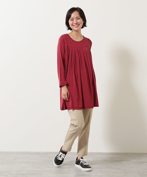 Mademoiselle NON NON / マドモアゼルノンノン チュニック | レーヨンテンセルTOPベア天竺　クルーネックチュニック【8分袖】 | 詳細9