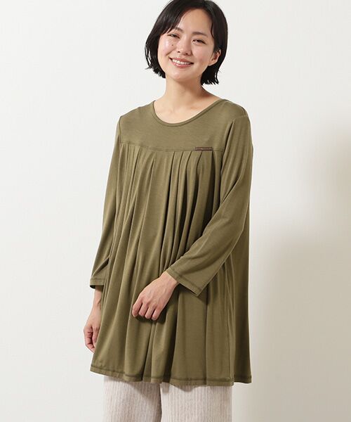 Mademoiselle NON NON / マドモアゼルノンノン チュニック | レーヨンテンセルTOPベア天竺　クルーネックチュニック【8分袖】 | 詳細11