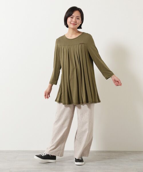 Mademoiselle NON NON / マドモアゼルノンノン チュニック | レーヨンテンセルTOPベア天竺　クルーネックチュニック【8分袖】 | 詳細12