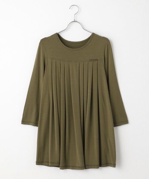 Mademoiselle NON NON / マドモアゼルノンノン チュニック | レーヨンテンセルTOPベア天竺　クルーネックチュニック【8分袖】（モスカーキ）