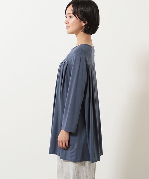 Mademoiselle NON NON / マドモアゼルノンノン チュニック | レーヨンテンセルTOPベア天竺　クルーネックチュニック【8分袖】 | 詳細15