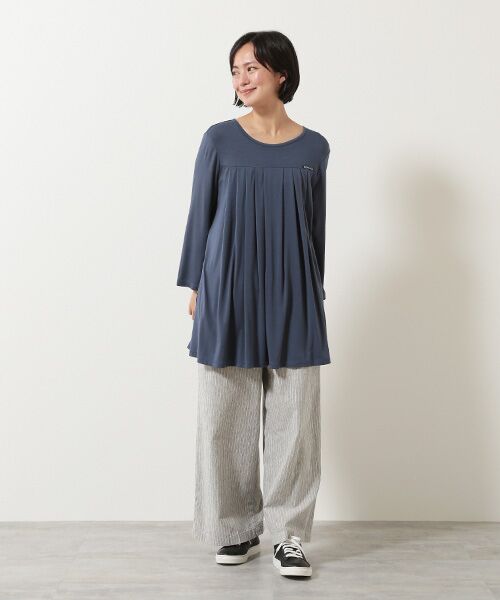 Mademoiselle NON NON / マドモアゼルノンノン チュニック | レーヨンテンセルTOPベア天竺　クルーネックチュニック【8分袖】 | 詳細17