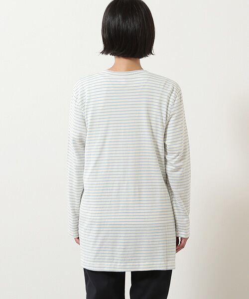 Mademoiselle NON NON / マドモアゼルノンノン カーディガン・ボレロ | アイレット天竺ボーダー　ロングカーディガン | 詳細4