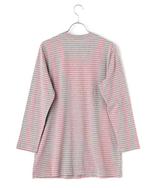 Mademoiselle NON NON / マドモアゼルノンノン カーディガン・ボレロ | アイレット天竺ボーダー　ロングカーディガン | 詳細5