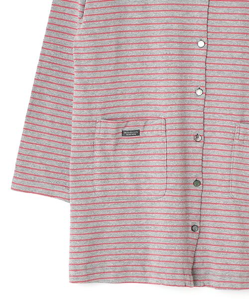 Mademoiselle NON NON / マドモアゼルノンノン カーディガン・ボレロ | アイレット天竺ボーダー　ロングカーディガン | 詳細7