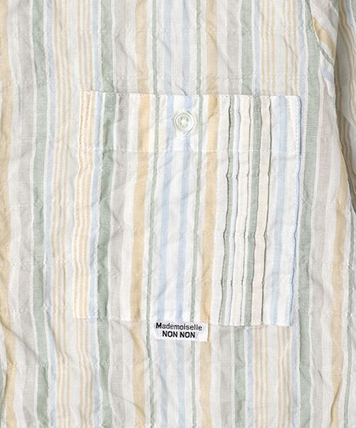 Mademoiselle NON NON / マドモアゼルノンノン シャツ・ブラウス | ローンシャーリングギンガムストライプ　ブラウス【8分袖】 | 詳細4