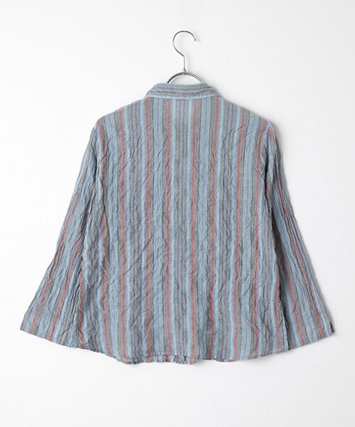 Mademoiselle NON NON / マドモアゼルノンノン シャツ・ブラウス | ローンシャーリングギンガムストライプ　ブラウス【8分袖】 | 詳細7
