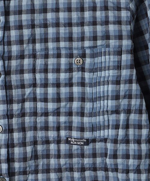 Mademoiselle NON NON / マドモアゼルノンノン シャツ・ブラウス | ローンシャーリングギンガムストライプ　ブラウス【8分袖】 | 詳細19