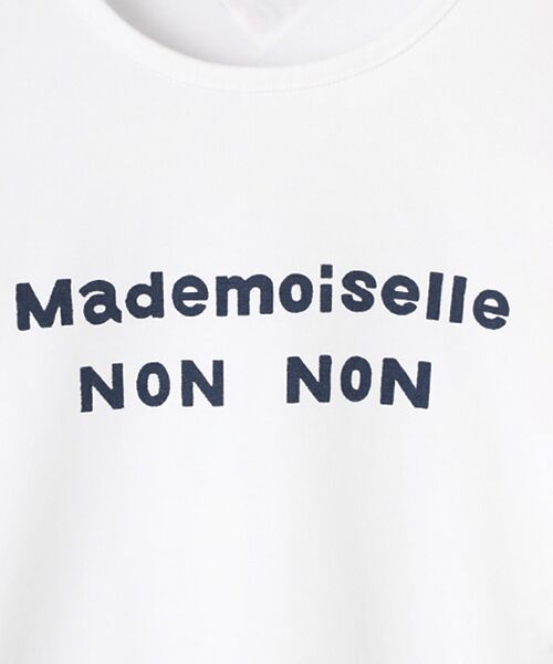 Mademoiselle NON NON / マドモアゼルノンノン Tシャツ | 定番 天竺ロゴプリント8分袖Tシャツ | 詳細3