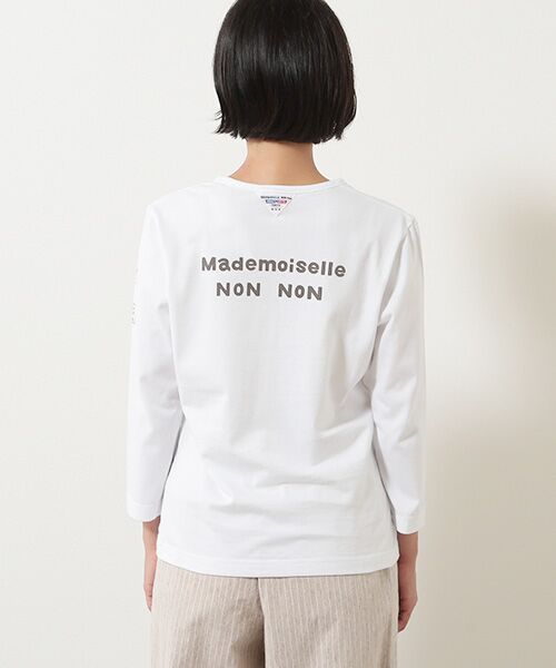Mademoiselle NON NON / マドモアゼルノンノン Tシャツ | 定番 天竺ロゴプリント8分袖Tシャツ | 詳細17