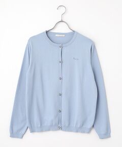 Mademoiselle NON NON / マドモアゼルノンノン カーディガン・ボレロ | 綿エステルハイゲージ天竺14G　クルーネックカーディガン