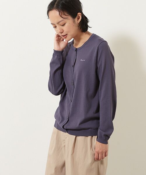 Mademoiselle NON NON / マドモアゼルノンノン カーディガン・ボレロ | 綿エステルハイゲージ天竺14G　クルーネックカーディガン | 詳細9