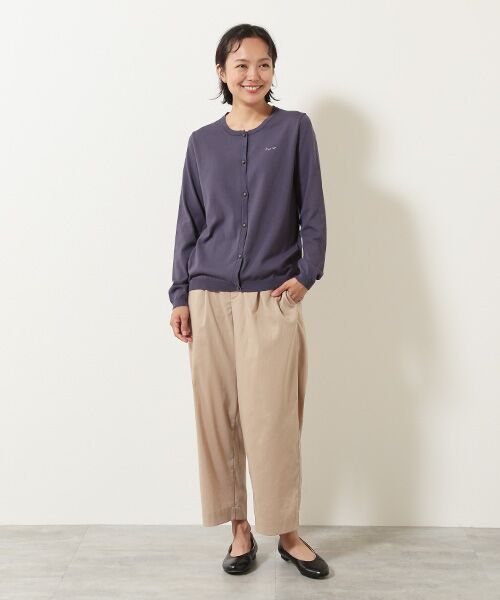 Mademoiselle NON NON / マドモアゼルノンノン カーディガン・ボレロ | 綿エステルハイゲージ天竺14G　クルーネックカーディガン | 詳細10