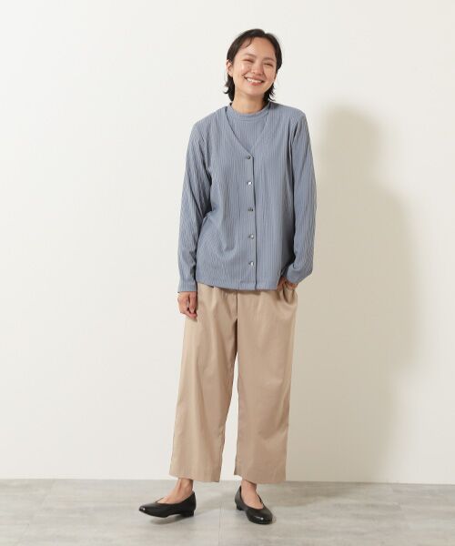 Mademoiselle NON NON / マドモアゼルノンノン カーディガン・ボレロ | メイストレッチリブ　Vネックカーディガン | 詳細3