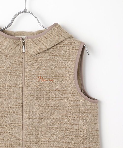 Mademoiselle NON NON / マドモアゼルノンノン ベスト | リサイクルポリエステルポーラテックフリース　フーデッドベスト | 詳細2