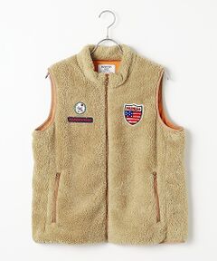 Mademoiselle NON NON / マドモアゼルノンノン ベスト | 【レディース】ソフトボアフリース　スタンドカラーベスト