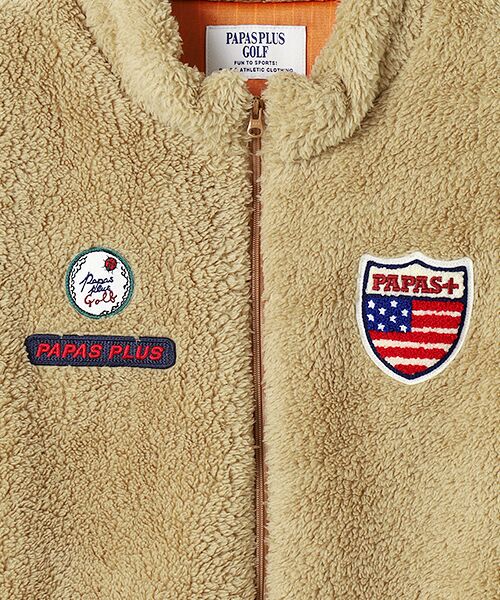 Mademoiselle NON NON / マドモアゼルノンノン ベスト | 【レディース】ソフトボアフリース　スタンドカラーベスト | 詳細7