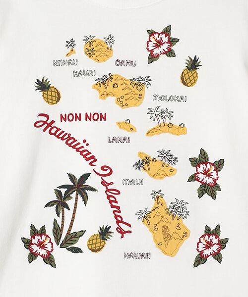 Mademoiselle NON NON / マドモアゼルノンノン Tシャツ | 【60thAnniversaryCollection】グレース天竺HawaiianIslandクルーネックTシャツ | 詳細1