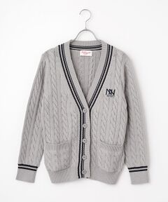 Mademoiselle NON NON / マドモアゼルノンノン カーディガン・ボレロ | 【60thAnniversaryCollection】ストレッチコットンバルキーヤーン5Gケーブル柄カーディガン