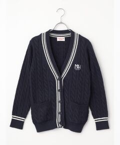 Mademoiselle NON NON / マドモアゼルノンノン カーディガン・ボレロ | 【60thAnniversaryCollection】ストレッチコットンバルキーヤーン5Gケーブル柄カーディガン