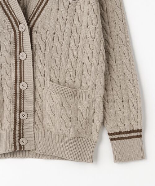 Mademoiselle NON NON / マドモアゼルノンノン カーディガン・ボレロ | 【60thAnniversaryCollection】ストレッチコットンバルキーヤーン5Gケーブル柄カーディガン | 詳細3