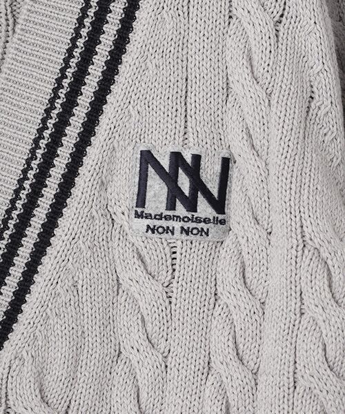 Mademoiselle NON NON / マドモアゼルノンノン カーディガン・ボレロ | 【60thAnniversaryCollection】ストレッチコットンバルキーヤーン5Gケーブル柄カーディガン | 詳細12