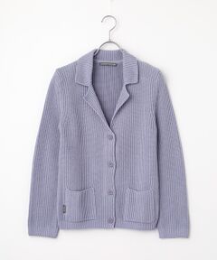 Mademoiselle NON NON / マドモアゼルノンノン ニット・セーター | バルキーコットンニット5Gテーラーカラーニットジャケット