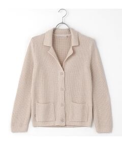 Mademoiselle NON NON / マドモアゼルノンノン ニット・セーター | バルキーコットンニット5Gテーラーカラーニットジャケット