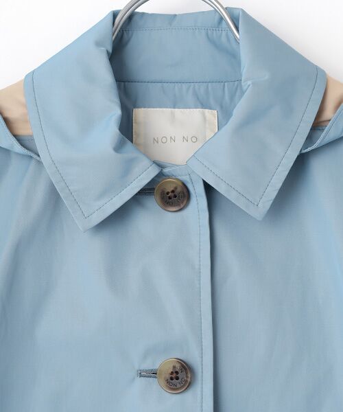 Mademoiselle NON NON / マドモアゼルノンノン ステンカラーコート | コットンエステルリバーシブルシェイプメモリー フード付きステンカラーコート | 詳細1