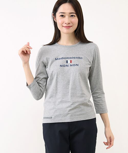 Mademoiselle NON NON / マドモアゼルノンノン Tシャツ | 【定番】マハバーラ天竺　ロゴプリントTシャツ【8分袖】 | 詳細10