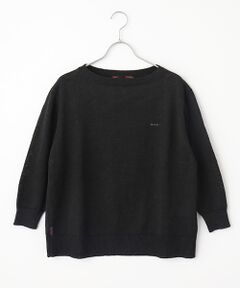 Mademoiselle NON NON / マドモアゼルノンノン ニット・セーター | ユーロリネン天竺 ボートネックオーバーサイズリネンニット【8分袖】