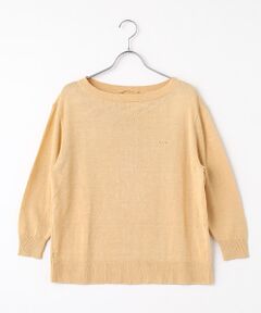 Mademoiselle NON NON / マドモアゼルノンノン ニット・セーター | ユーロリネン天竺10G　ボートネックオーバーサイズセーター【8分袖】