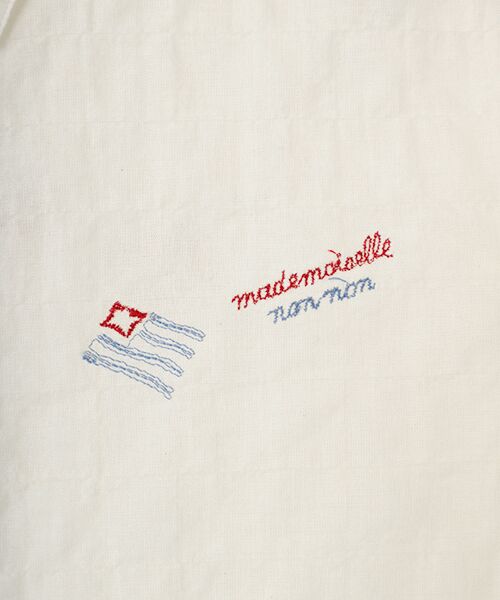 Mademoiselle NON NON / マドモアゼルノンノン シャツ・ブラウス | オーガニックシャンブレーシャーリング刺繍ブラウス【AMERICA】 | 詳細6