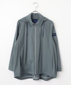 Mademoiselle NON NON / マドモアゼルノンノン ブルゾン | ロンストレッチタフタ撥水裏コーティング　フード付きステンカラーブルゾン