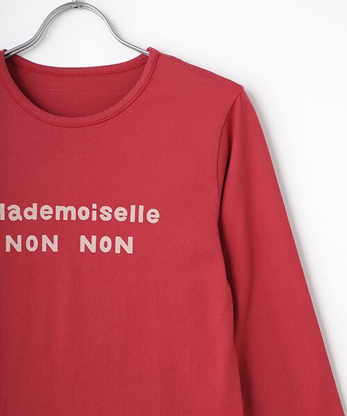 Mademoiselle NON NON / マドモアゼルノンノン Tシャツ | 【定番】天竺　無シル防縮加工　ロゴプリント8分袖Tシャツ | 詳細2