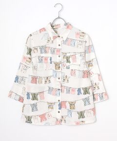 【60th Anniversary Collection】リネンプリントシャツ【LAUNDRY】【7分袖】