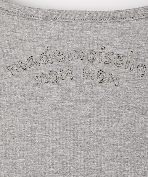 Mademoiselle NON NON / マドモアゼルノンノン Tシャツ | コンパクトヤーン天竺エアロシフォン加工　クルーネックスパンコール刺繍Tシャツ | 詳細7
