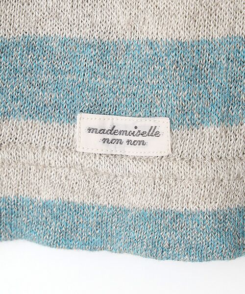 Mademoiselle NON NON / マドモアゼルノンノン Tシャツ | 綿麻撚杢ボーダー　クルーネック半袖Tシャツ | 詳細4