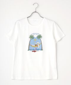 ☆【WEB限定】甘撚天竺　シロクマプリント半袖Tシャツ