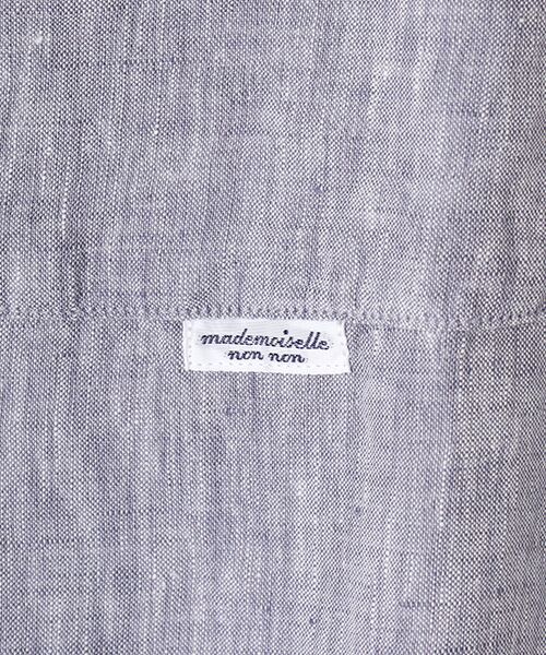 Mademoiselle NON NON / マドモアゼルノンノン シャツ・ブラウス | リネンシャンブレー 反応＆中白染 サファリシャツ[8分袖] | 詳細2