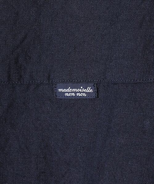 Mademoiselle NON NON / マドモアゼルノンノン シャツ・ブラウス | リネンシャンブレー 反応＆中白染 サファリシャツ[8分袖] | 詳細3